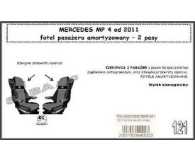 Чохол MERCEDES MP IV від 2011, сидіння пасажира амортизується, 2ремені